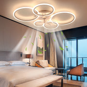 RGB LED Ceiling Fan Light Dimmable Chandelier Living Room Lamp W/ Remote Control