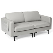 Modern Upholstered Loveseat Sofa 2-Seat Sofa Couch w/ Seat Cushions