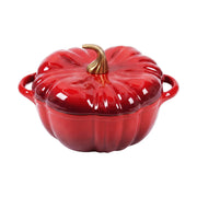 Pumpkin Shaped Enameled Cast Iron Casserole Pot with Lid Halloween Dutch Oven