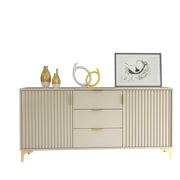 TV Unit Sideboard TV Stand Cabinet Cupboard Storage Milled Fronts Cashmere 140cm