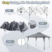 Outdoor Easy Setup Gazebo 395 x 395 cm Pop up Canopy Tent-Grey