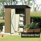 5 X 3FT Metal Garden Shed Outdoor Storage Cabinet House Box Pent Roof Lockable