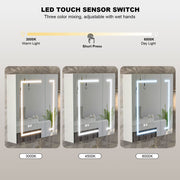 Bathroom Mirror Cabinet LED Wall Mounted 650x600mm with Demister Shaver Storage