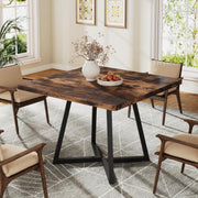 80cm Square Dinning Table for 4 People Industrial Kitchen Table with Metal Frame