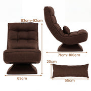 Floor Chair Padded Lounge Chair with Swivel Base 4-Position Adjustable Backrest
