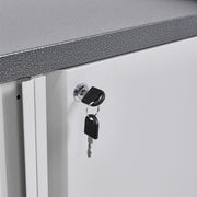 2 Door Metal Storage Cabinet Cupboard Lockable Mobile Office Filing Garage UK