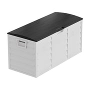 XLARGE Plastic Storage Box Bench Outdoor Garden Cushion Chest Utility Shed Wheel