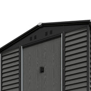 8X7FT Galvanised Metal Garden with Double Sliding Doors Outdoor Storage Shed UK