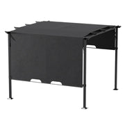 Garden Pergola Retractable Roof Canopy 3x3m Roll Up Side Outdoor Gazebo Shelter