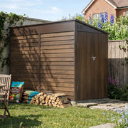 Garden Shed Metal Pent Roof 4.6x9FT Outdoor House Tool Storage w/ Lockable Door