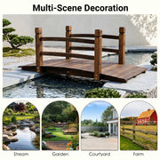 4 FT/125cm Wooden Arch Footbridge Garden Decoration 500 KG Weight Capacity