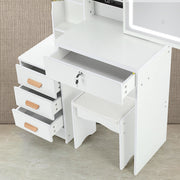 Dressing Table With Drawers Mirror Stool Set Makeup Desk Vanity Table Bedroom