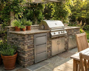 47x47x62cm Kitchen Patio Mount Drawer Stainless Steel Storage Cabinet Amber