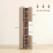 Bathroom Cabinet Cupboard Tall Free Standing Tallboy Storage Furniture OAK