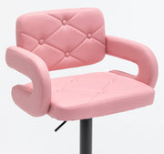 2 LARGE BAR STOOLS PLUSH SEAT GAS LIFT SWIVEL BREAKFAST KITCHEN BAR LARGE SEAT
