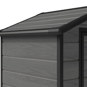 4.4x3.4FT Plastic Garden Shed All-Weather Tool Storage House with Window & Vents