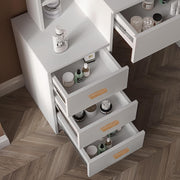 Dressing Table With Drawers Mirror Stool Set Makeup Desk Vanity Table Bedroom