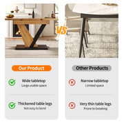 Extendable Dining Table Kitchen Table with MDF Top, Metal Legs 120-160x75x75.5cm