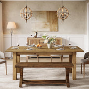 43.3-Inch Solid Wood Dining Bench with X-Shaped Legs & Storage Shelf for Kitchen