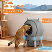 65L Self-Cleaning Automatic Cat Litter Box Cabinet App Control Safety Detector