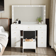 Dressing Table With Drawers Mirror Stool Set Makeup Desk Vanity Table Bedroom