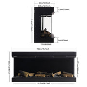 Electric Media Fire 50 inch Insert LED Fireplace Panoramic Decorative Heater