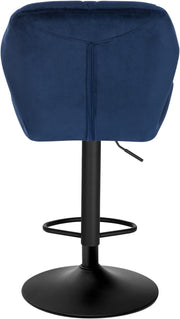 WOLTU Blue Velvet Padded Bar Stools 2PCs Bar Chairs Swivel Gas Lift w/ Backrest