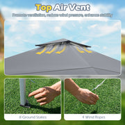 Outdoor Easy Setup Gazebo 395 x 395 cm Pop up Canopy Tent-Grey