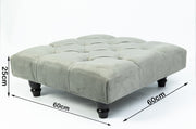 Large Square Footstool Coffee Table Upholstery Fabric Footstools Matching Button