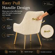 Dining Chairs Set of 2 Upholstered Tufted Velvet Kitchen Chairs Gold Legs Modern