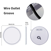 80cm Round LED Dimmable Bathroom Mirror Make Up Light Up Touch Sensor Wall Mount