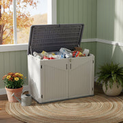 975L Garden Storage Utility Cushion Box Outdoor Waterproof Chest Shed with Base