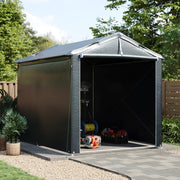 6 x 8 ft Garden Storage Shed Bike Apex Tool House Steel Frame Shelter Log Store