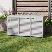 Wooden Triple Wheelie Bin Storage Store Outdoor Garden Rubbish Dustbin Shed UK