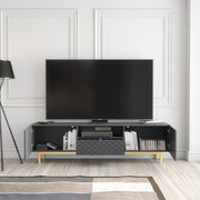 TV Unit TV Stand Sideboard Cabinet Cupboard White Gold Carved Doors Storage 180