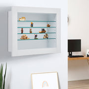 Insert/ Wall Mounted Display Shelf Storage Cabinet with Adjustable Glass Shelves