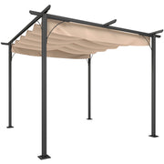3x3m Outdoor Pergola Metal Gazebo Porch Awning Retractable Canopy