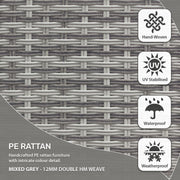 Oseasons Pack of 6 Lisbon Rattan Reclining Outdoor Dining Chair in Mixed Grey