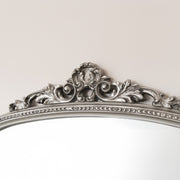 Antique Silver Ornate Arch Overmantle Mirror - 88cm x 100cm