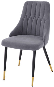 4 Velvet Dining Chairs Gold Tip Legs Beige Grey Blue Black velvet luxury