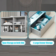 Led Coffee Table with 2 Drawer Storage, High Gloss Coffee Table for Living Room