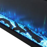 50 in Media Electric Fireplace Wall Glass Recessed Inset 3 Sided LED Fire Heater