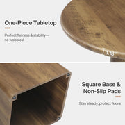 80cm Round Dining Table for 2-4, Farmhouse Small Kitchen Dinner Table with Base
