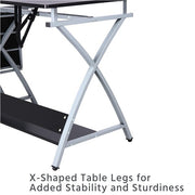 Drawing Table Adjustable Drafting Table Tiltable Table Desk W/ Stool 3 Drawer