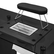 Glass Top Manicure Table Acetone Resistant Nail Desk with 4 Drawers & Cabinet UK