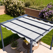 Pergola 3x3 3x4 m canopy garden gazebo pavilion retractable roof steel frame
