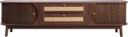 TV Stand Cabinet !SALE! Rattan 2 Doors 2 Drawers Storage Unit Walnut Brown