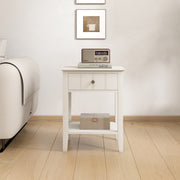 Pair Of Ivory One Drawer Bedside Tables with Shelf - Padstowe Ivory Range