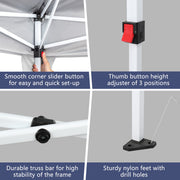 3m x 6m Pop Up Gazebo Party Tent Canopy Marquee with Storage Bag White
