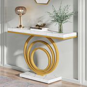 41-Inch Modern Console Table Narrow Gold Entryway Table for Hallway, Entrance